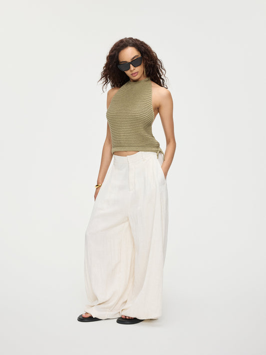 Draped Pleated Pants