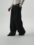 Triple-Pleat Wide Trousers