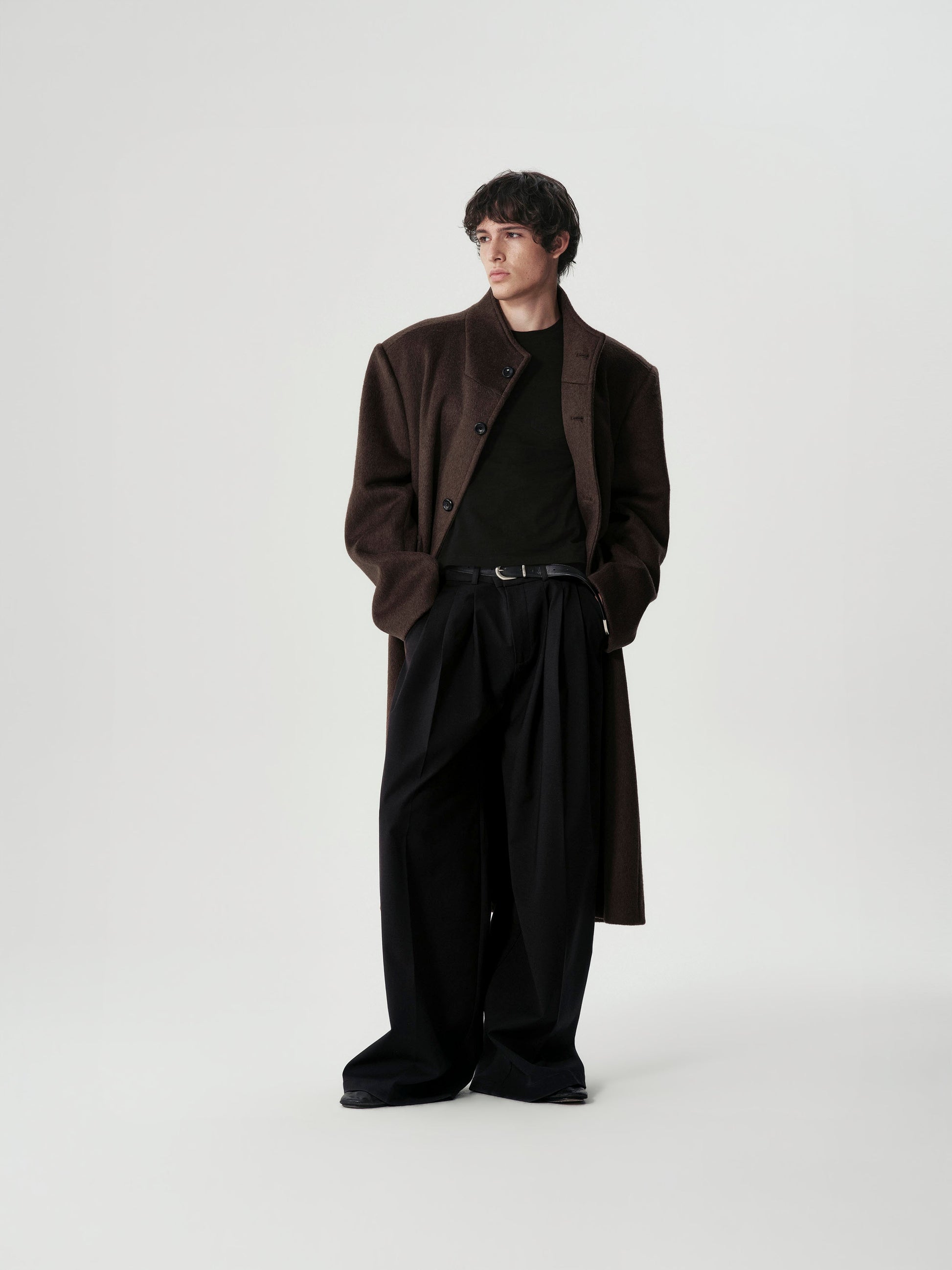 Triple-Pleat Wide Trousers