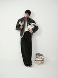 Triple-Pleat Wide Trousers