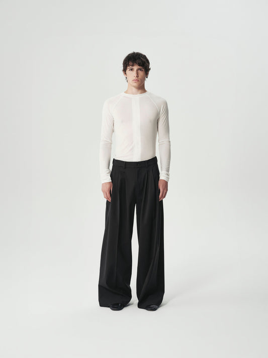 Triple-Pleat Wide Trousers, main view