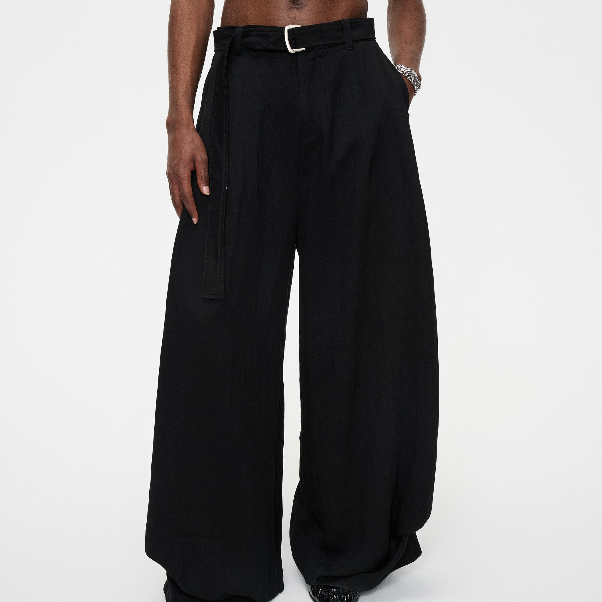 Draped Pleated Pants
