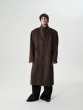 Funnel Neck Wool Coat
