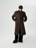 Funnel Neck Wool Coat