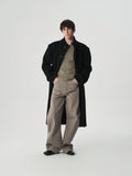 Funnel Neck Wool Coat