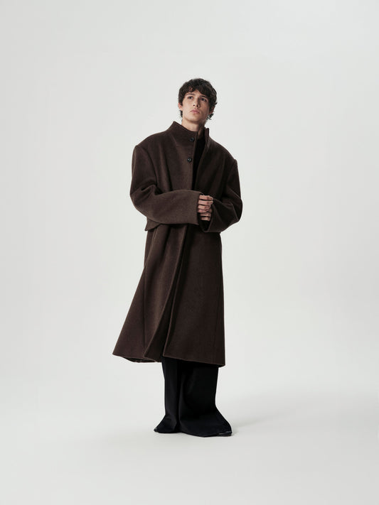 Funnel Neck Wool Coat, main view