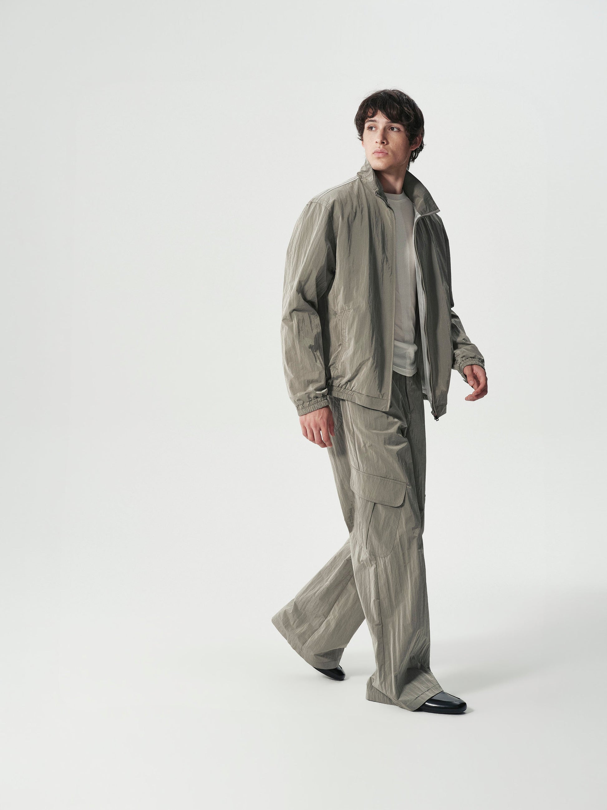 Crinkle Nylon Track Jacket