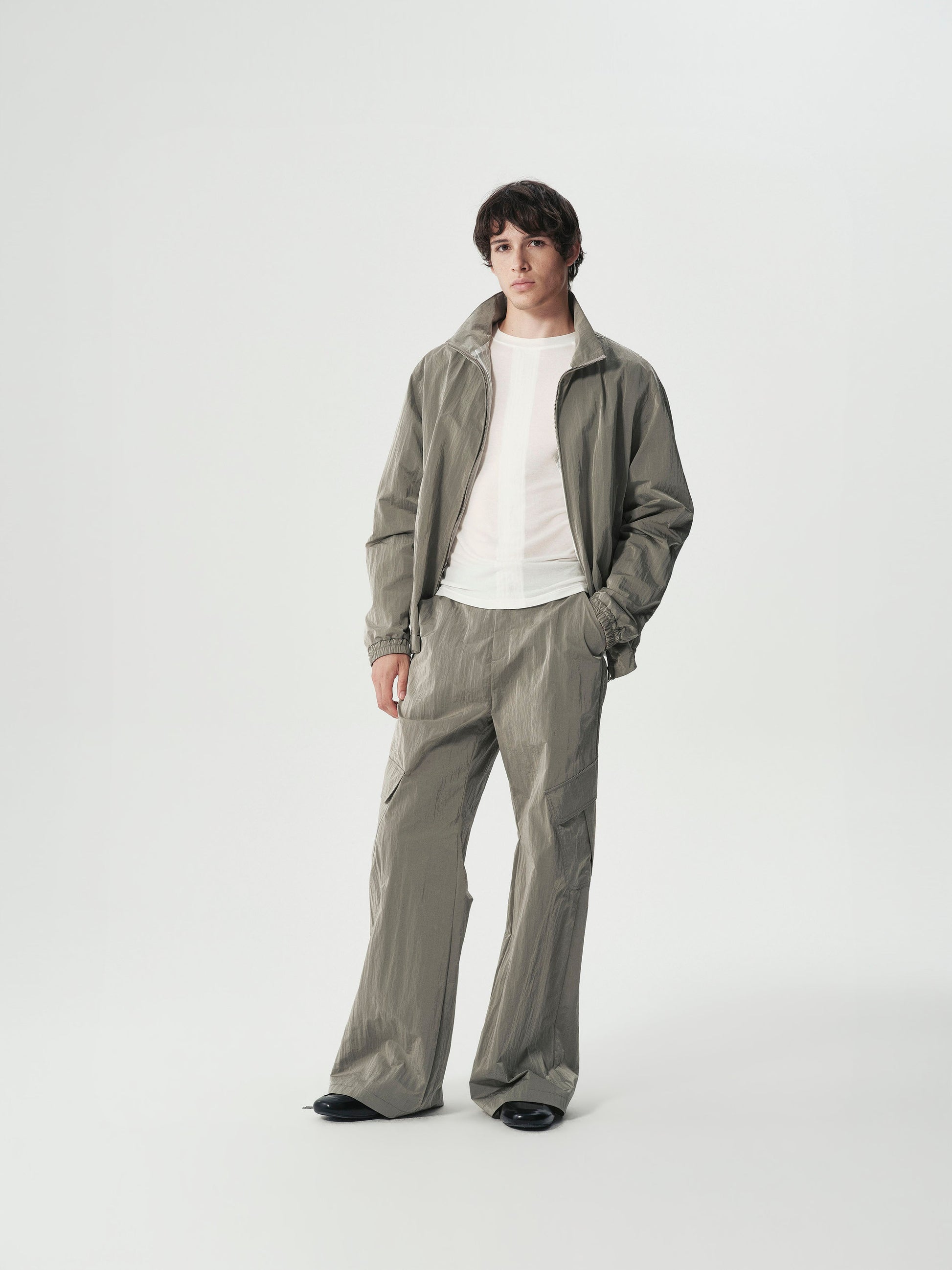 Crinkle Nylon Track Jacket
