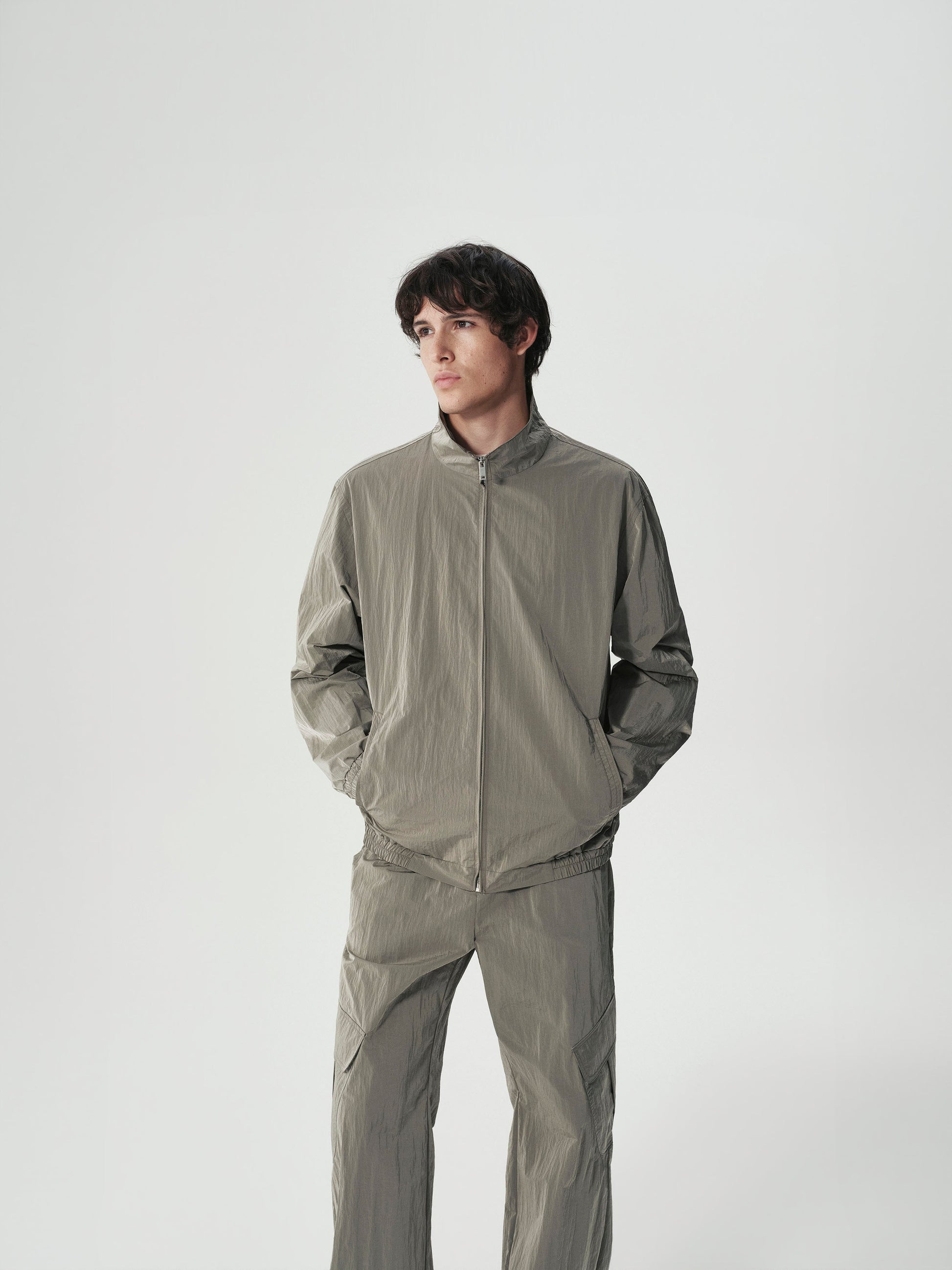 Crinkle Nylon Track Jacket