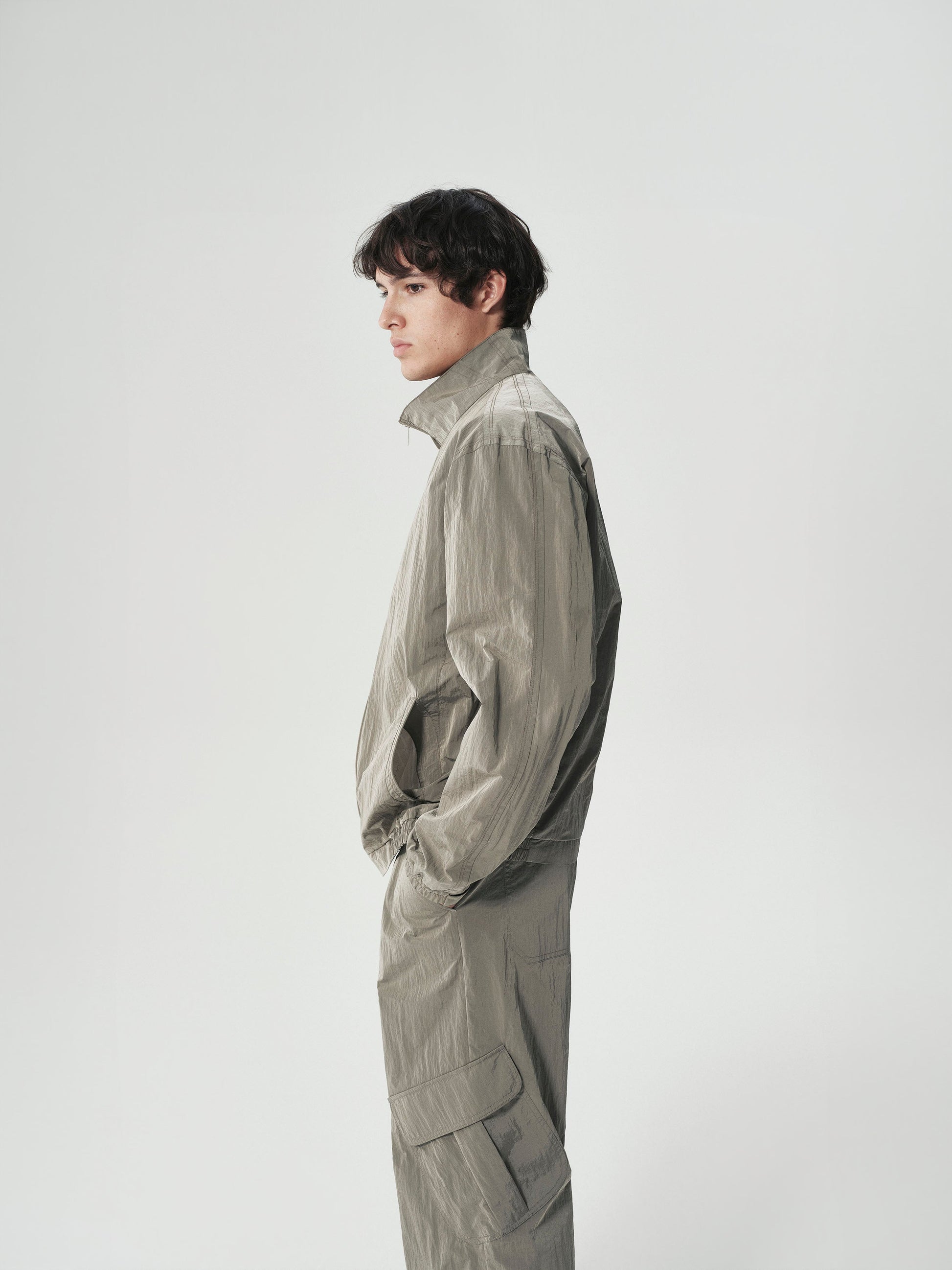 Crinkle Nylon Track Jacket, main view
