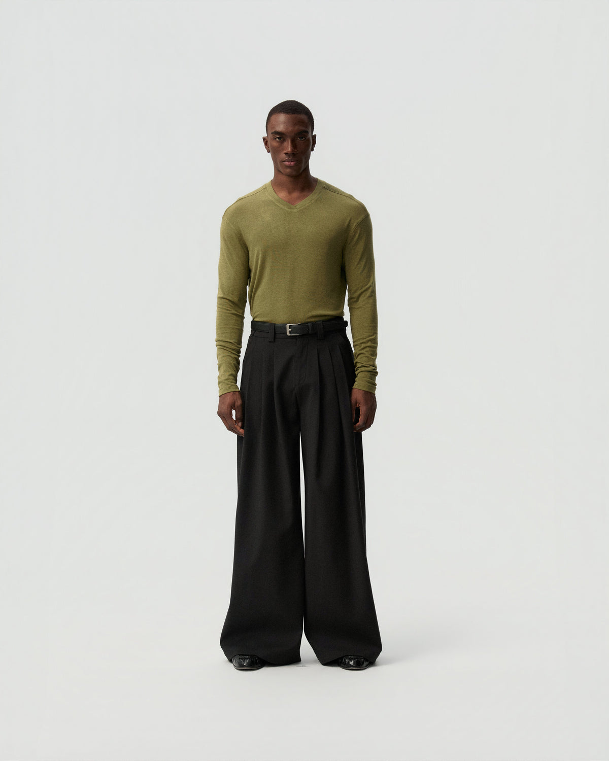 Overlap V-Neck Long-Sleeve — styling view