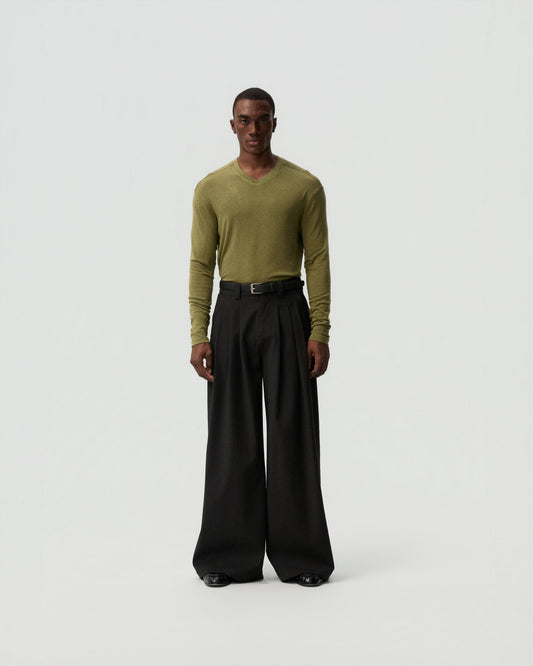 Overlap V-Neck Long-Sleeve — styling view